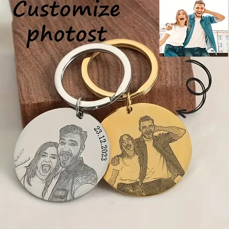 Initial Ring Custom - Персонализированный брелок для ключей с портретом