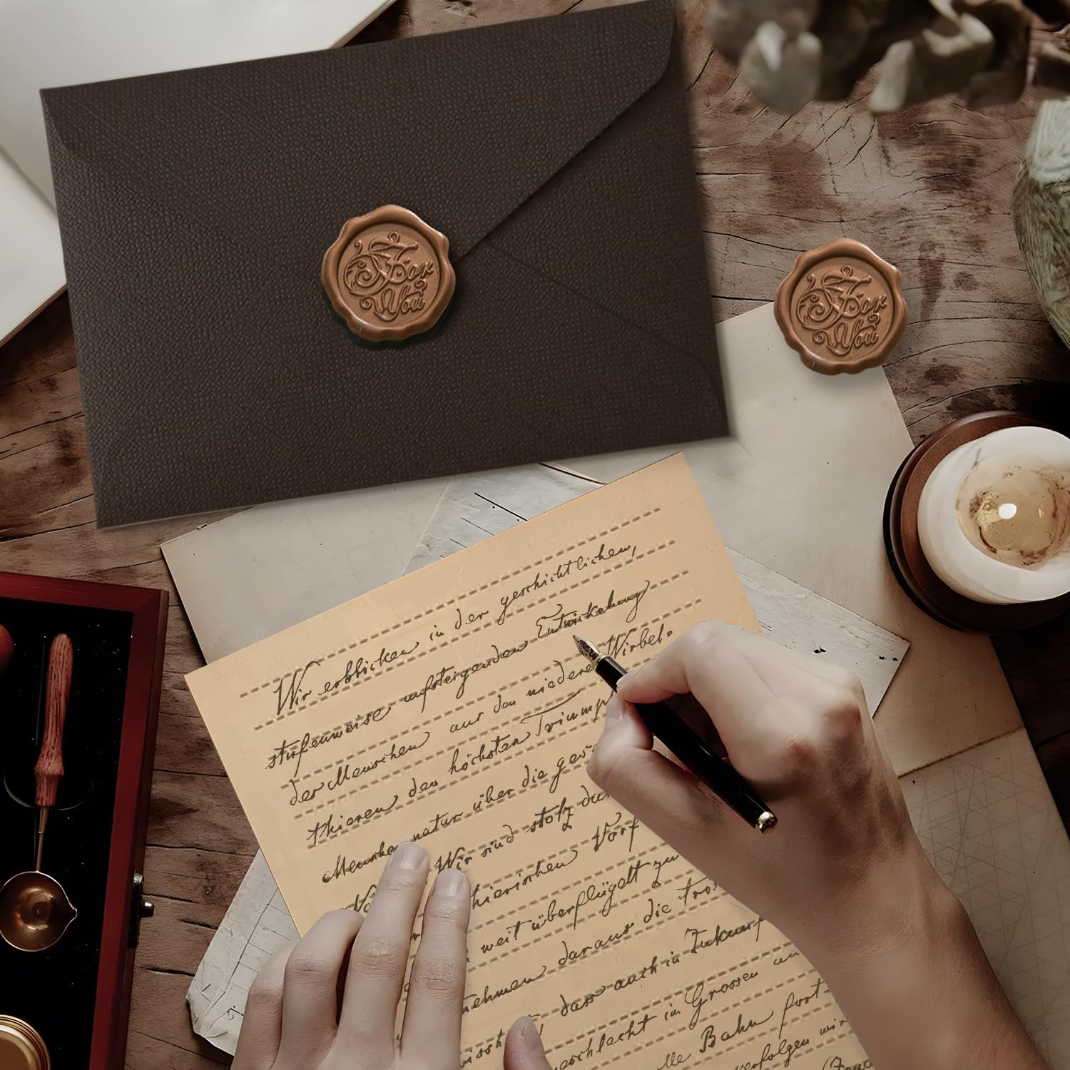 Набор винтажной бумаги для пис – обзор и цена Wax Seal Letter Kit
